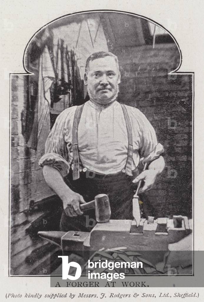 A forger at work (b/w photo)