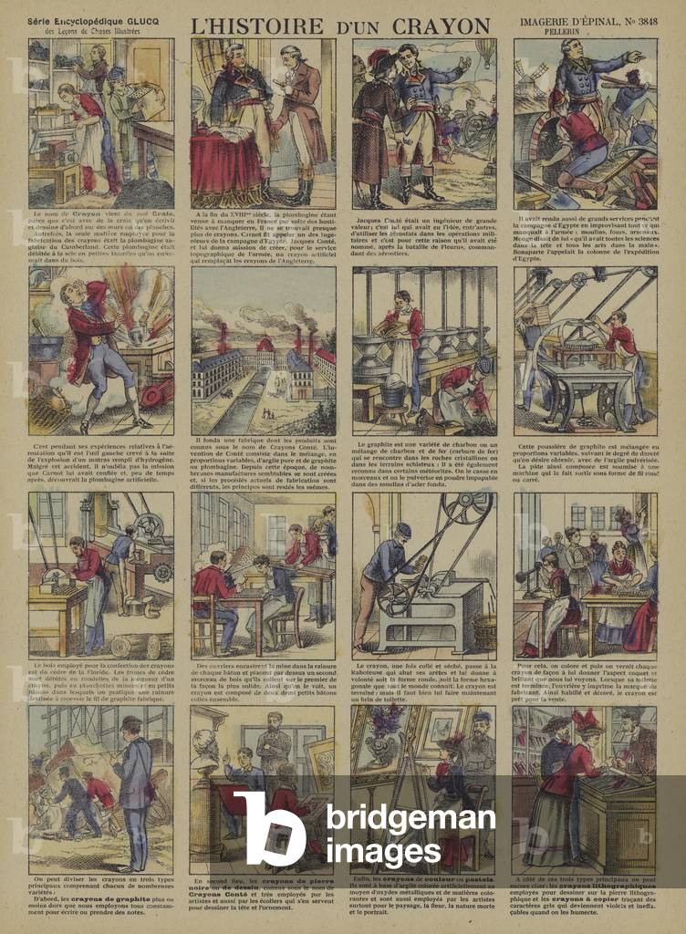 The story of a pencil  (Epinal print)