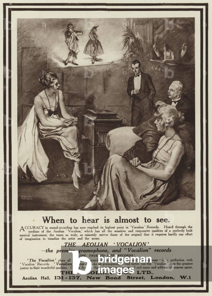 Advertisement for the Aeolian Vocalion gramophone (litho)