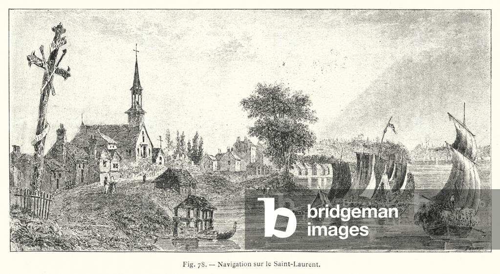 Navigation sur le Saint-Laurent (engraving)