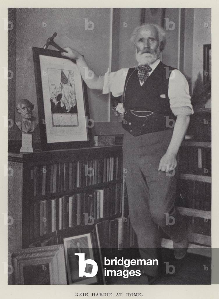 Keir Hardie at Home (b/w photo)