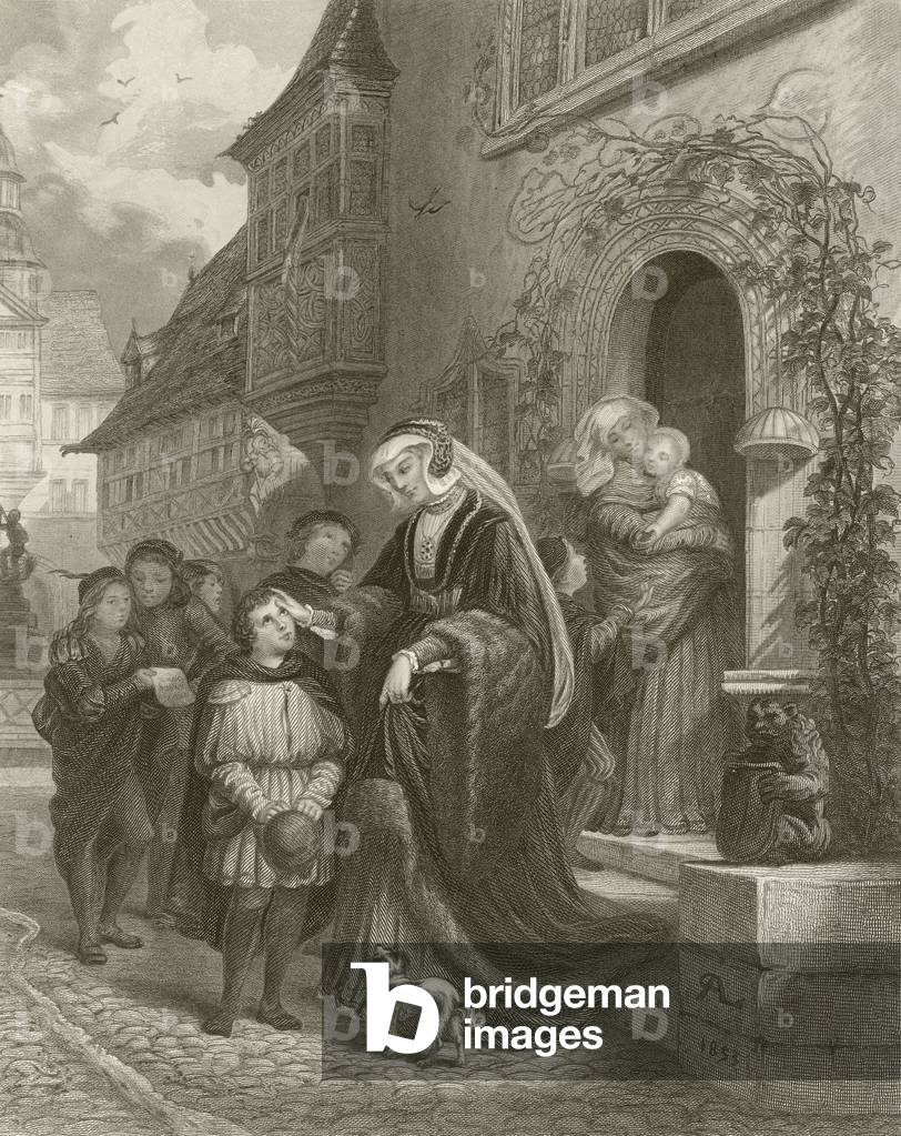Martin Luther in poverty (engraving)