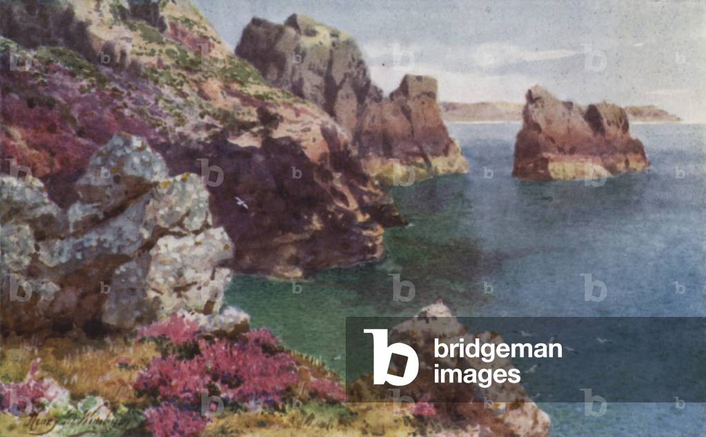 Fiquet Bay, Jersey (colour litho)