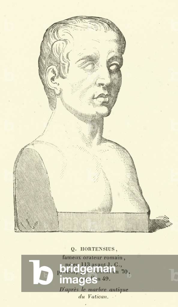 Quintus Hortensius, Roman Optimate politican and orator (engraving)