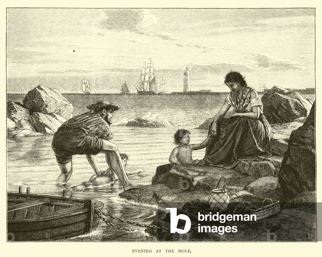 Evening at the Mole (engraving)