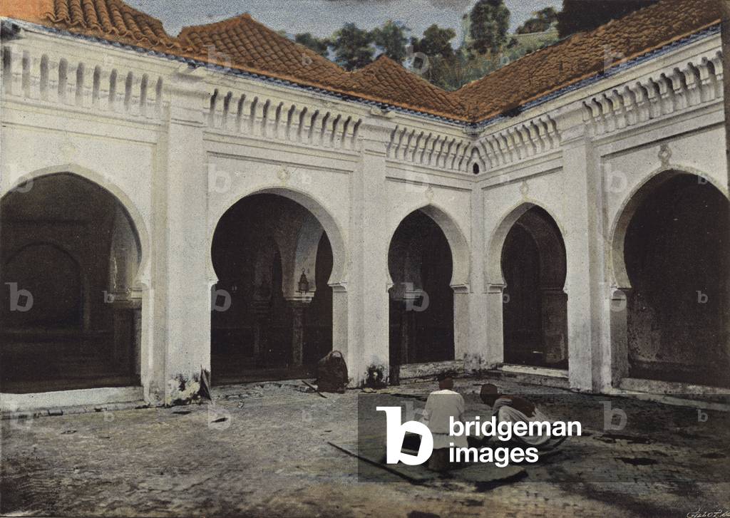 Cour Interieure De La Mosquee Sidi-El-Haloni, A Tlemcen (colour photo)