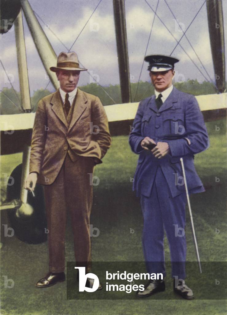 Captain Sir John Alcock and Lieutenant Arthur Whitten Brown (colour photo)