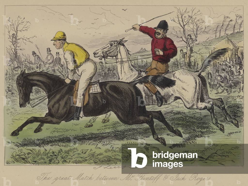 The great Match between Mr Flintoff and Jack Rogers (coloured engraving)
