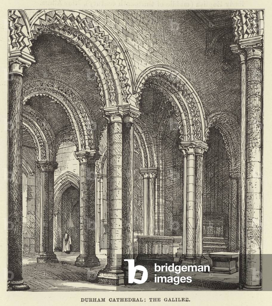 Durham Cathedral, the Galilee (engraving)