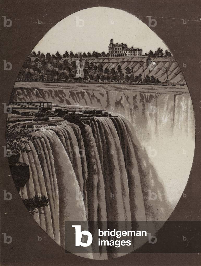 Niagara Falls: Horse Shoe Fall from Goat Island (litho)