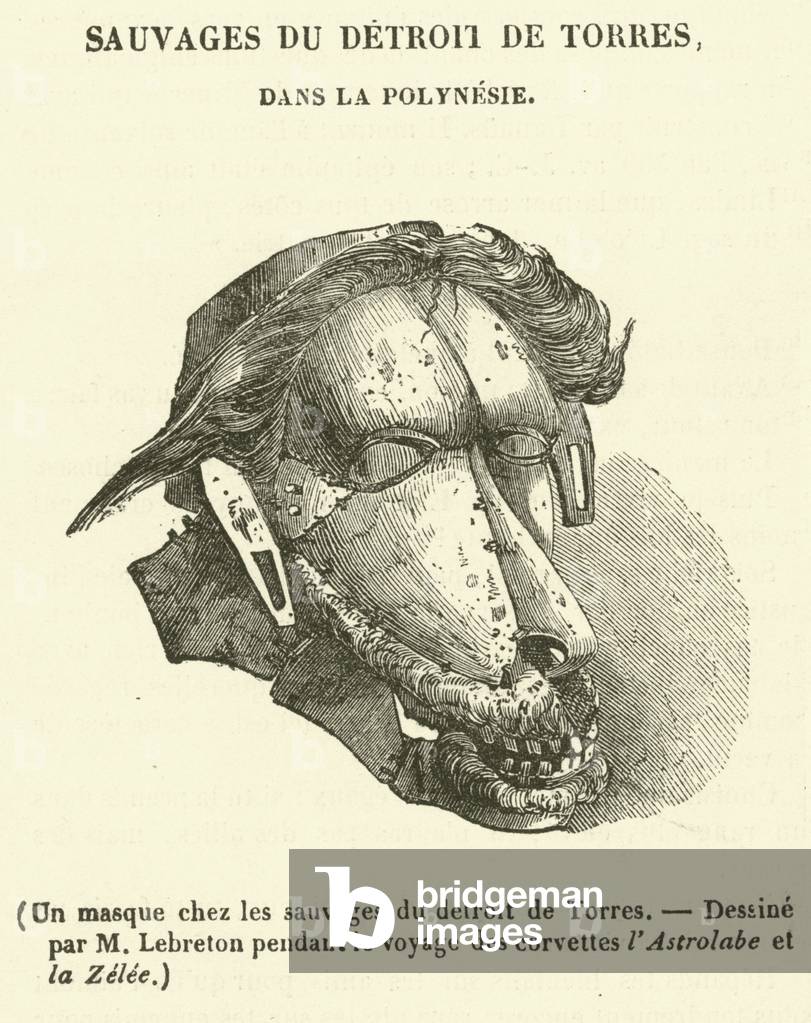 Un masque chez les sauvages du detroit de Torres (engraving)