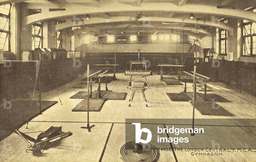 The London Central, YMCA, Gymnasium (b/w photo)