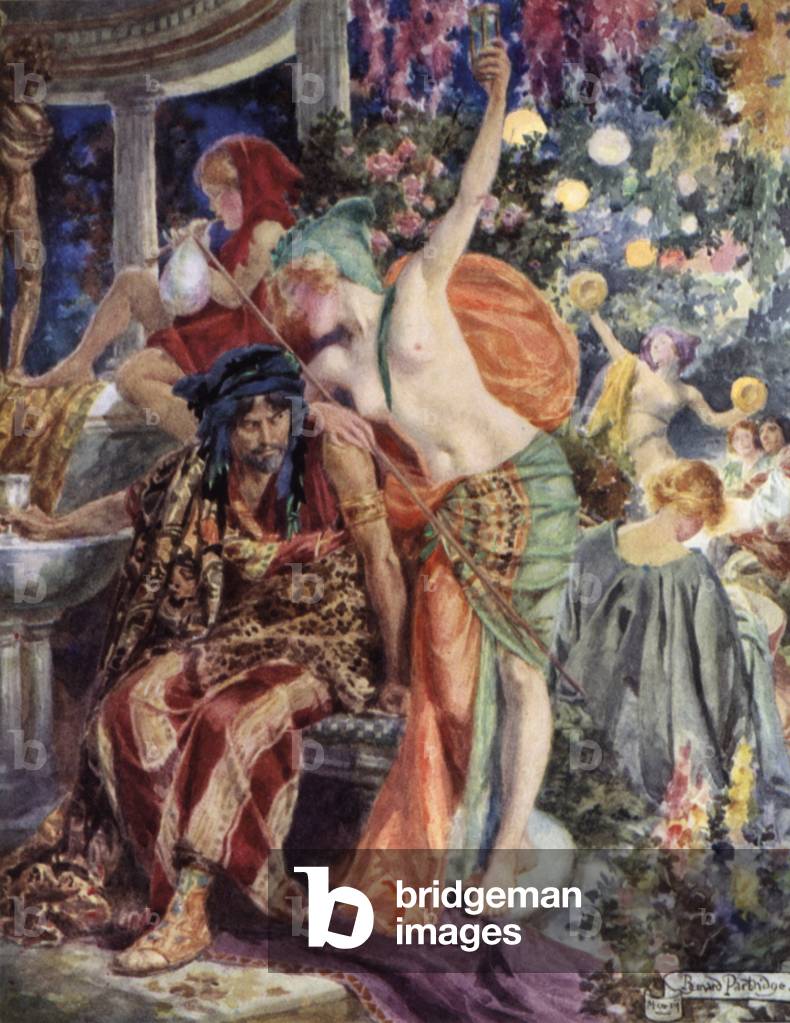 Scene from Rabbi Ben Ezra by Robert Browning (colour litho)