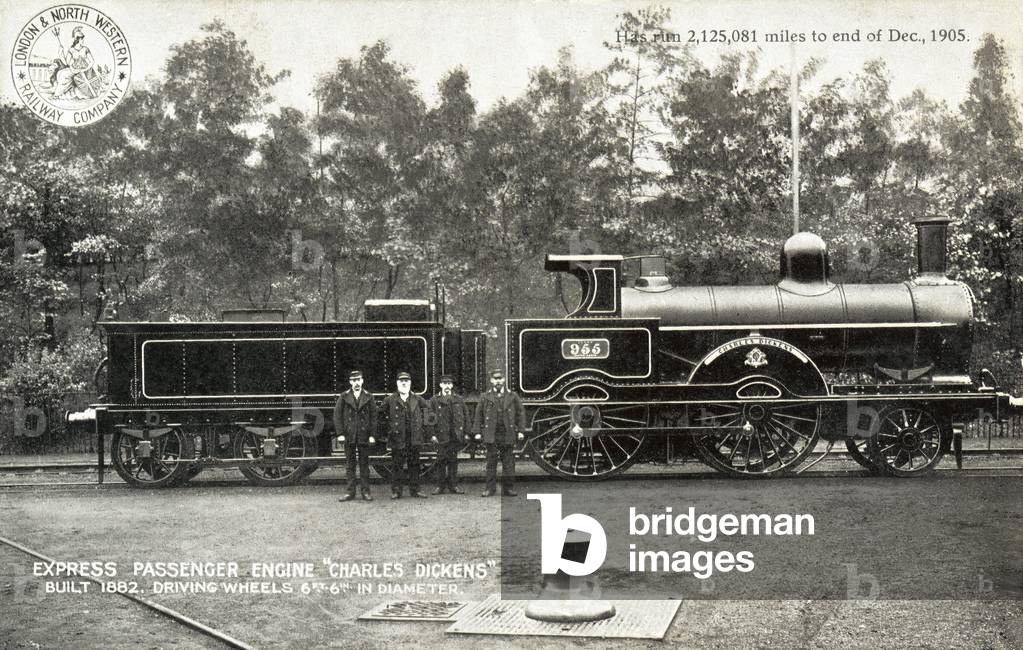 The Charles Dickens, Express Passenger Engine, London and North Western Railway Company (b/w photo)