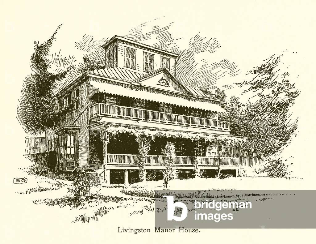 Livingston Manor House, Washington in New York (engraving)