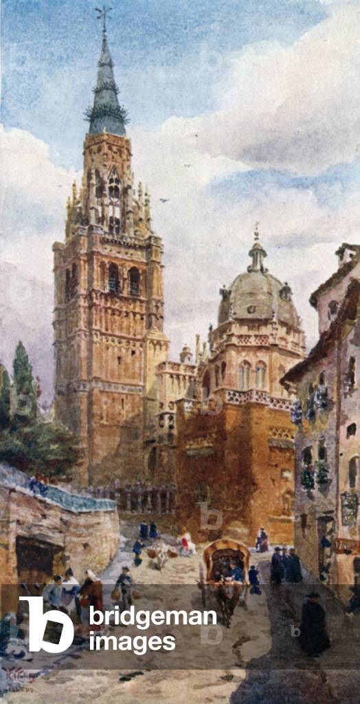 Toledo, the Cathedral (colour litho)