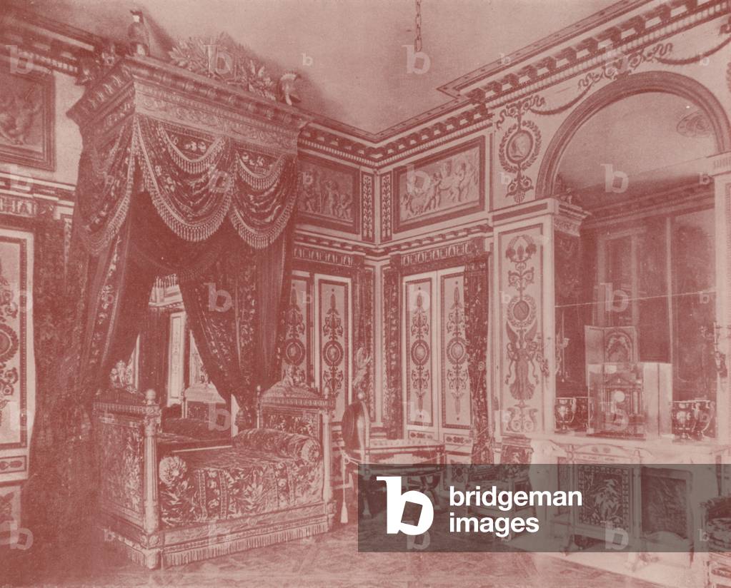 Bed Room of Napoleon I (b/w photo)
