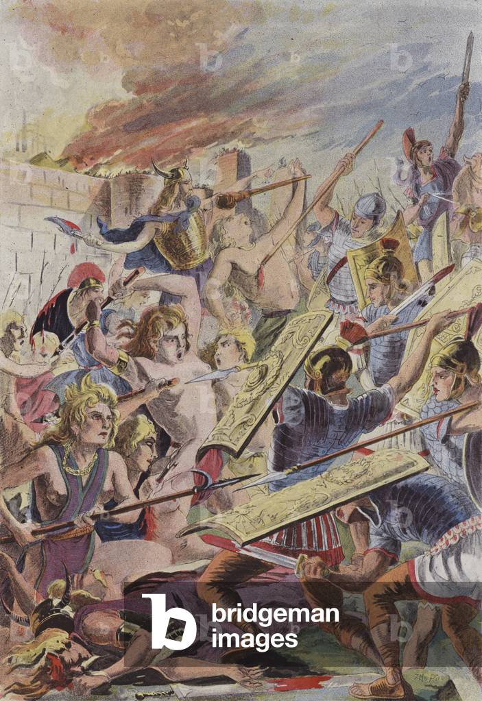 Les Gauloises de Vercingetorix (colour litho)