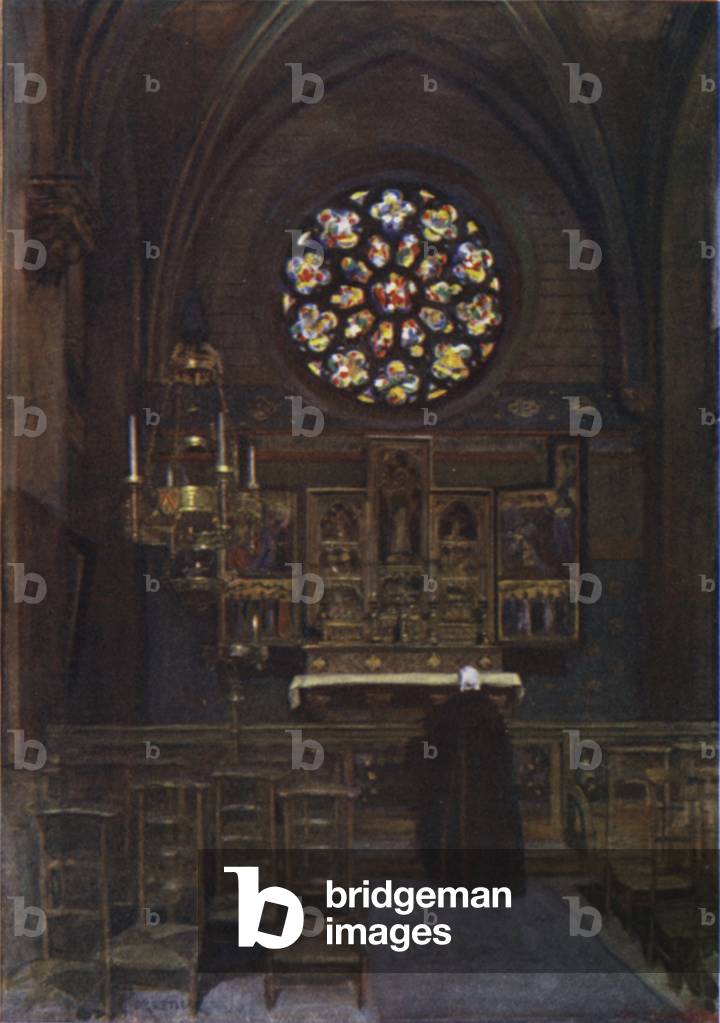The Cathedral Chapel of St Joseph, Antwerp (colour litho)