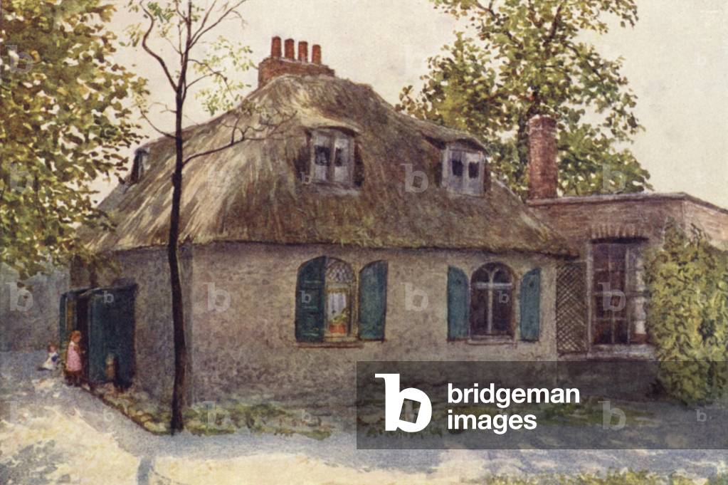 Thatched Cottage near Paddington Green, 1895 (colour litho)
