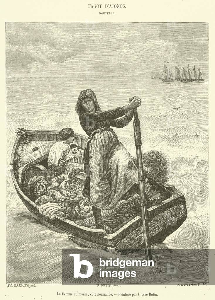 La Femme du marin, cote normande (engraving)