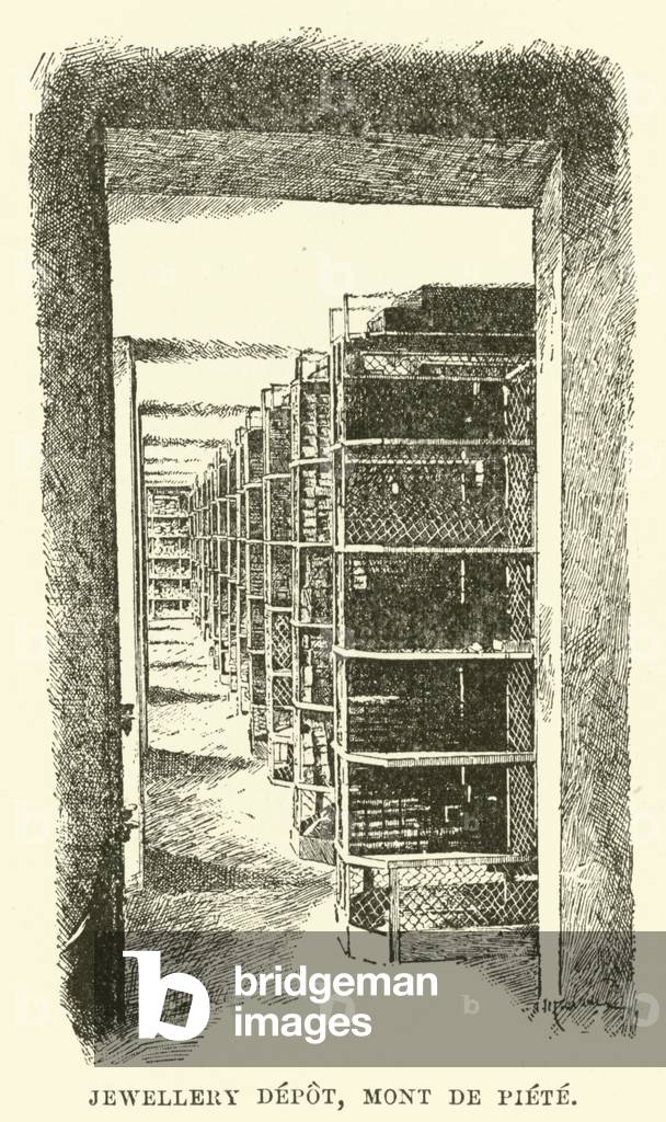 Jewellery Depot, Mont de Piete (engraving)