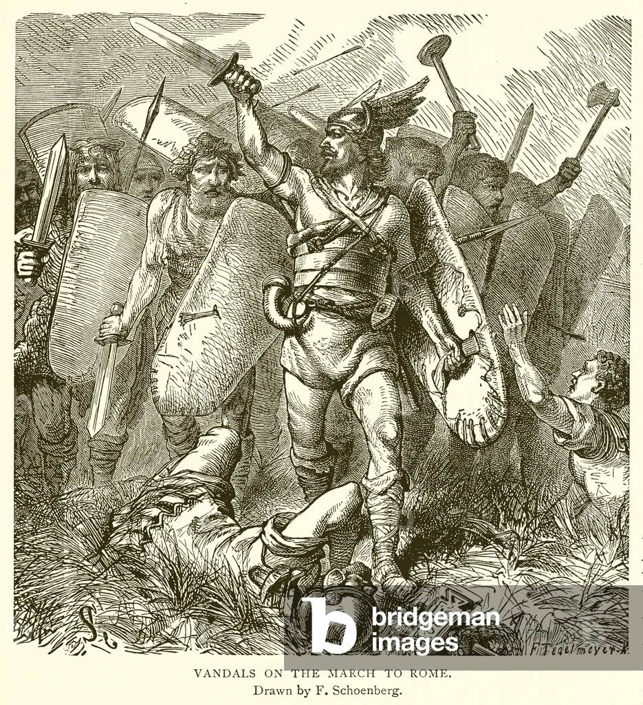 Vandals on the march to Rome (engraving)