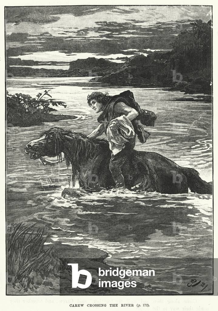 Carew crossing the river (engraving)