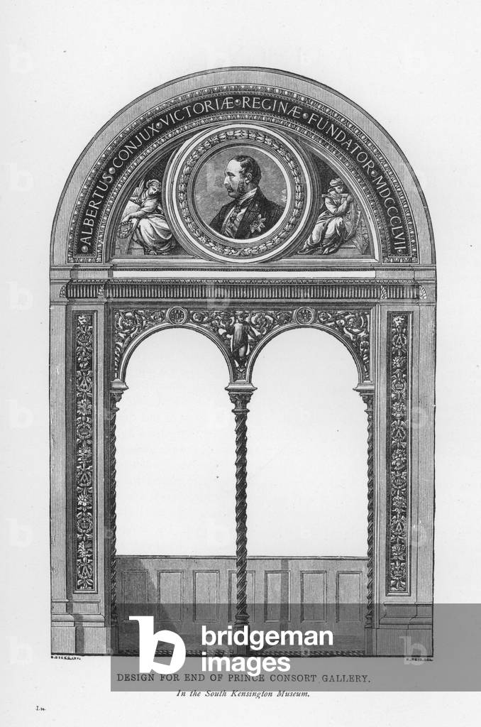Victoria And Albert Museum: Design for End of Prince Consort Gallery (engraving)
