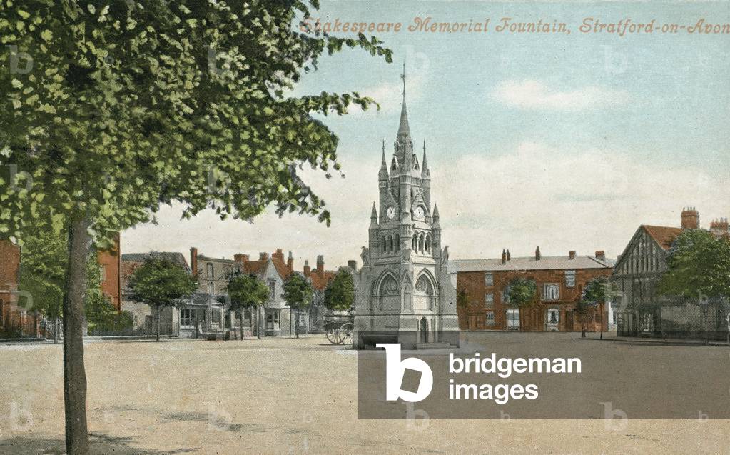 Shakespeare Memorial Fountain, Stratford-upon-Avon (colour photo)