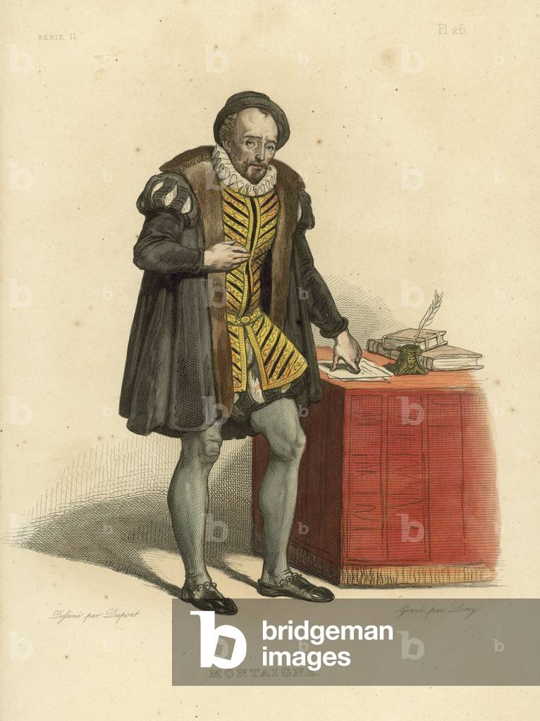 Montaigne (coloured engraving)