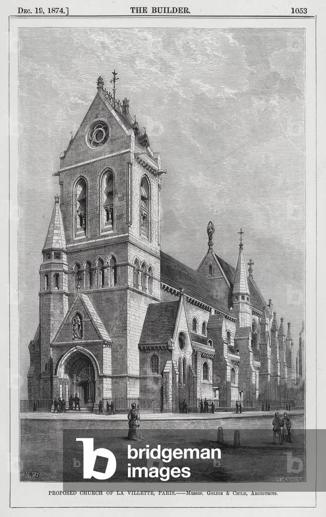 Proposed Church of La Villette, Paris (engraving)