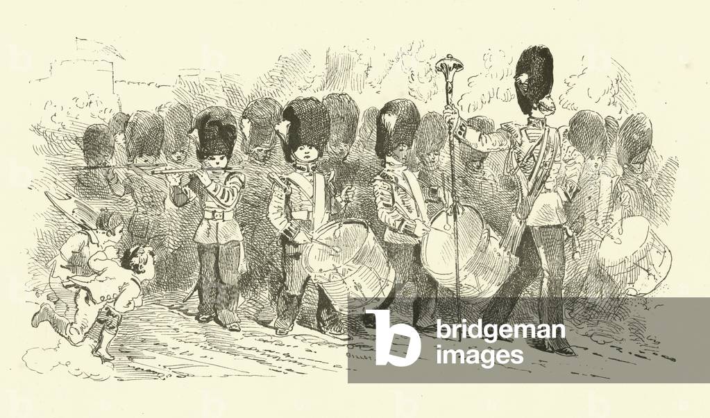 Life in England: fifers of the Life Guards (engraving)