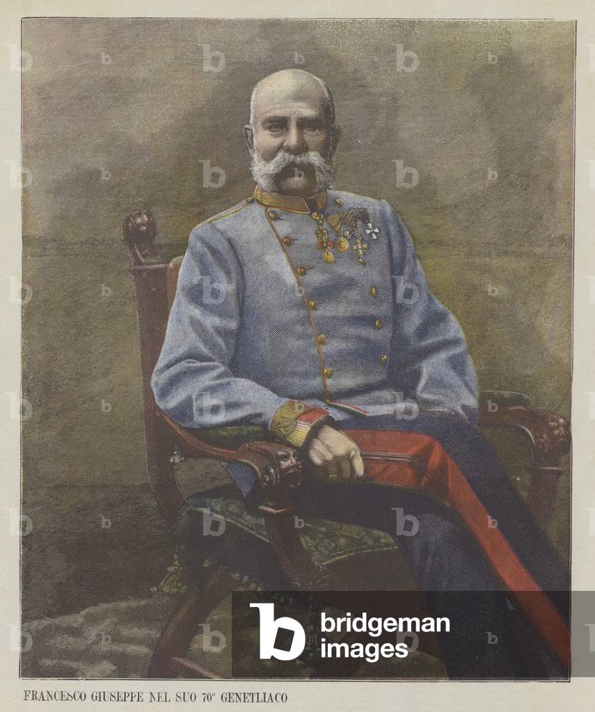 Francesco Giuseppe In His 70th Birthday (colour photo)