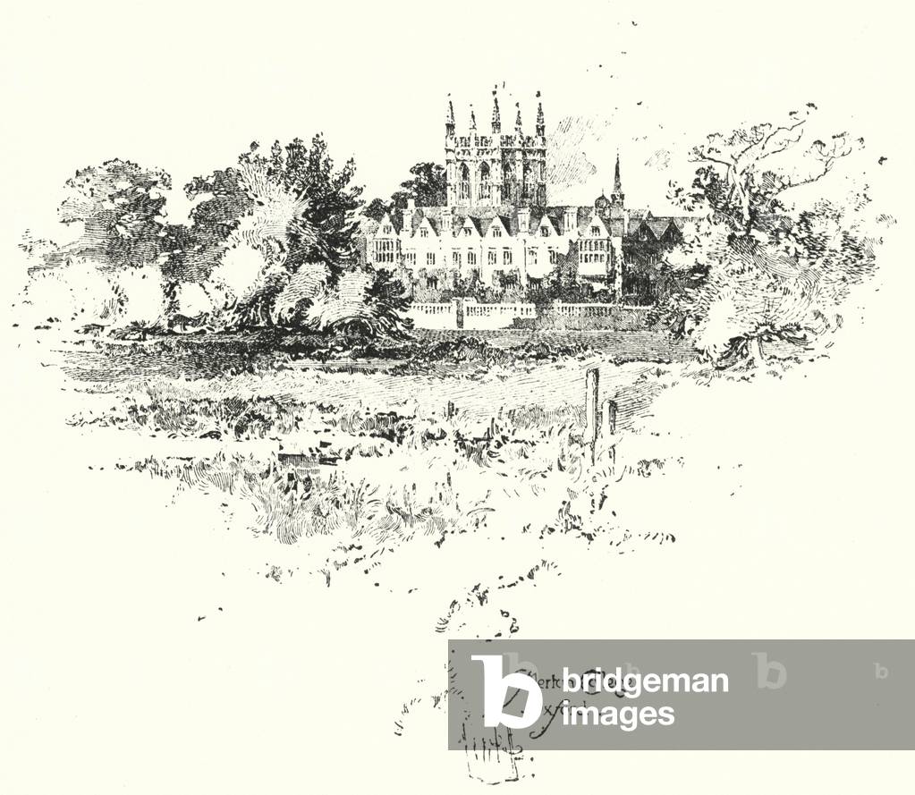Merton College, Oxford (litho)