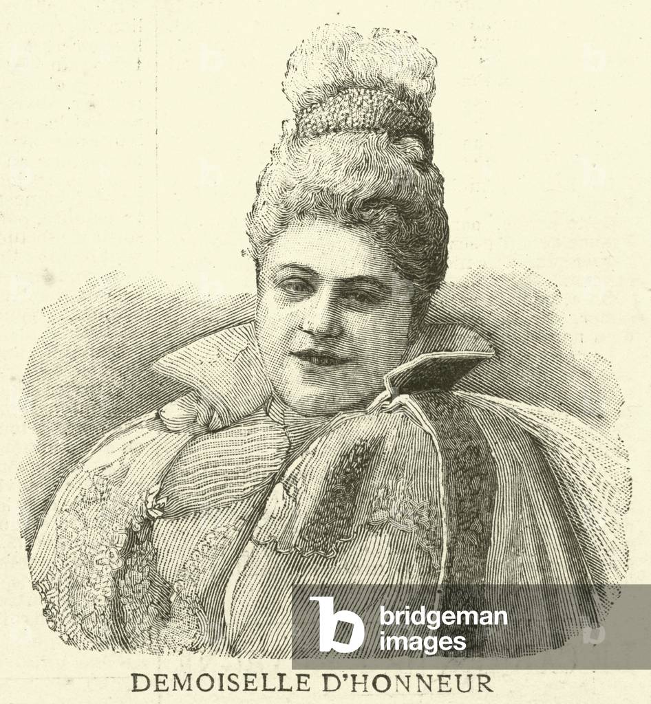 Maid of honour for the mid-Lent carnival in Paris (engraving)