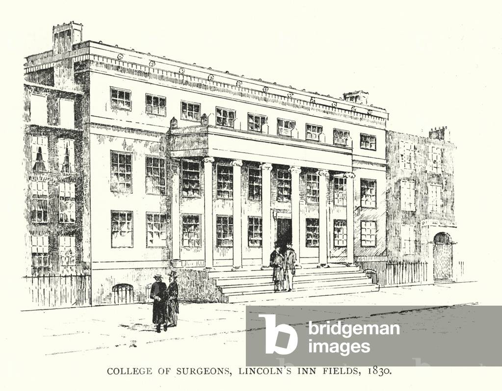 College of Surgeons, Lincoln's Inn Fields, 1830 (litho)