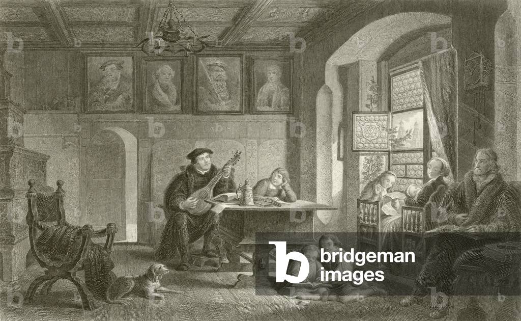 Martin Luther's home at Wittemberg (engraving)