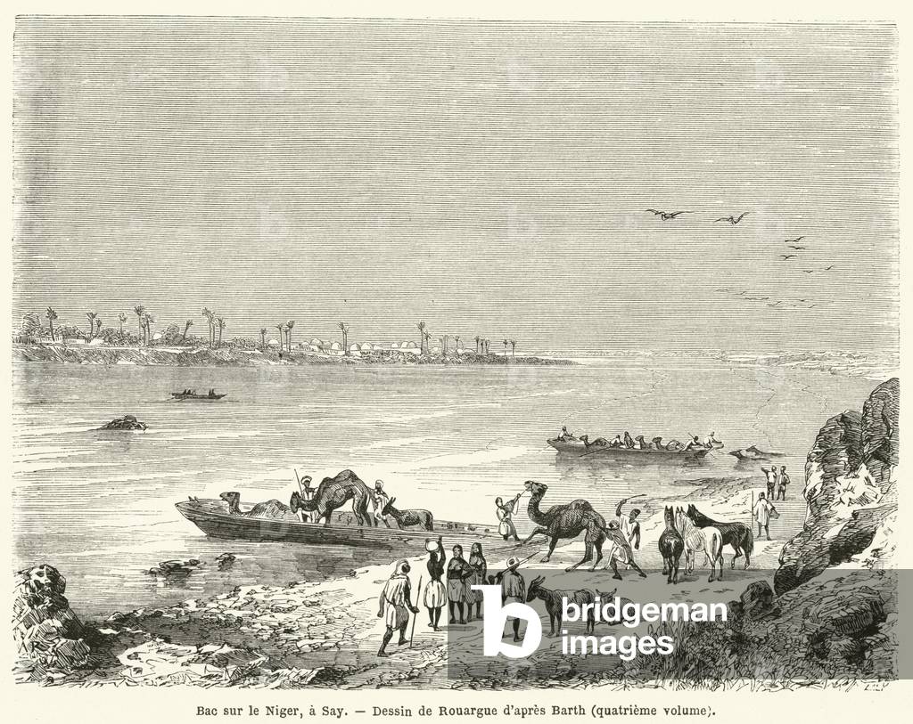 Bac sur le Niger, a Say (engraving)