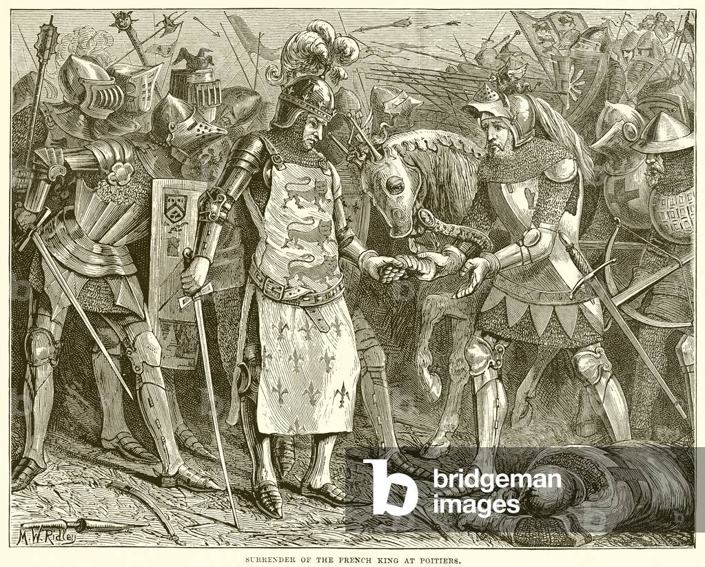 Surrender of the French King at Poitiers (engraving)