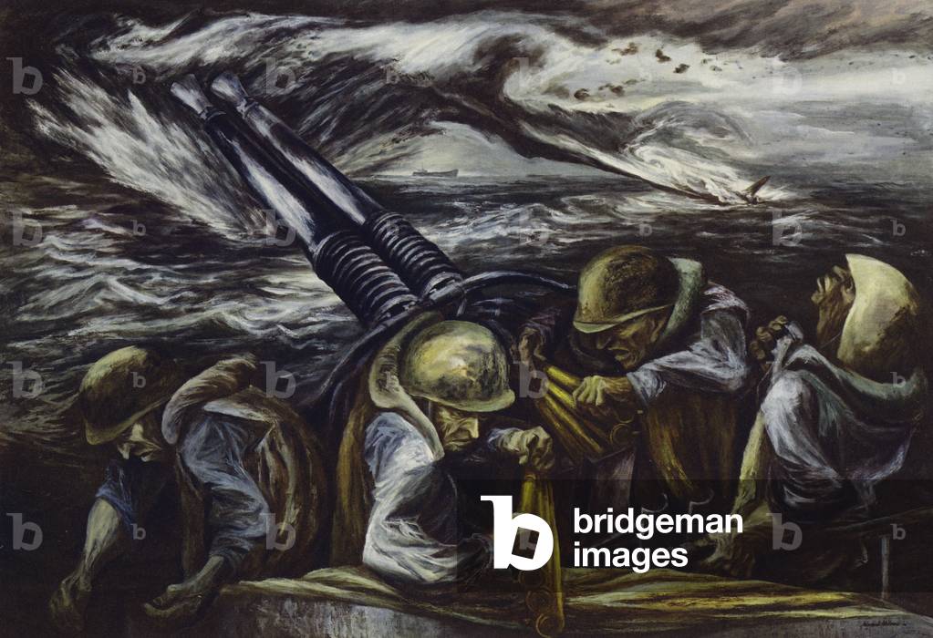 WW2 scenes: Kamikaze Attack (colour litho)