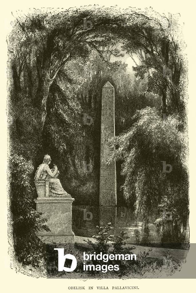 Obelisk in Villa Pallavicini (engraving)