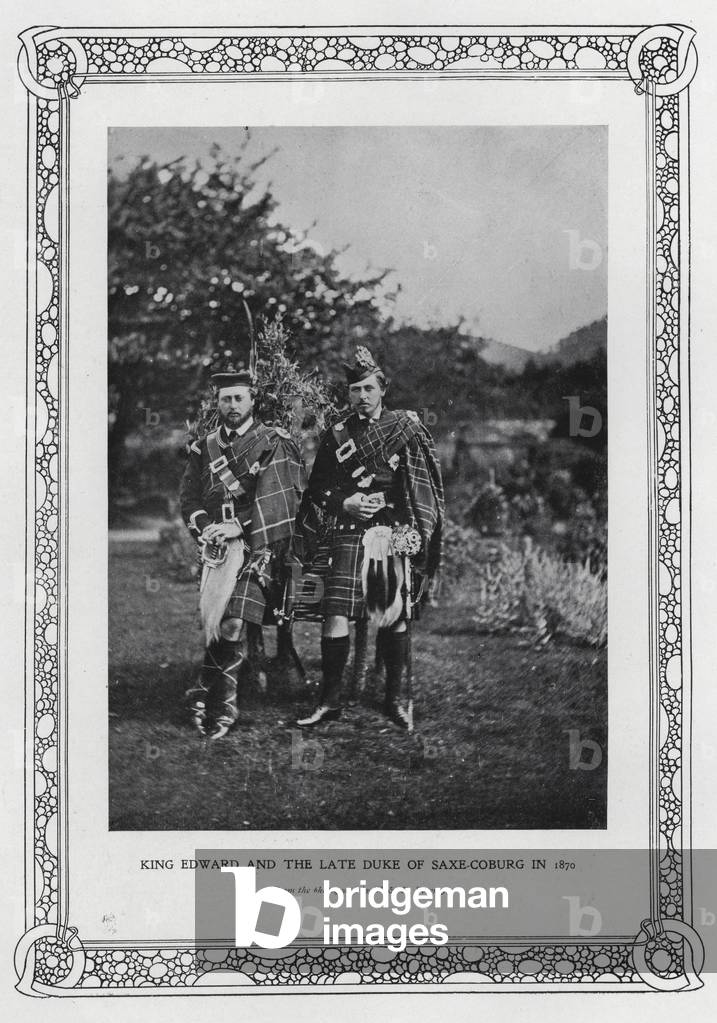 King Edward VII and the his brother Alfred, Duke of Saxe-Coburg and Gotha, 1870 (b/w photo)