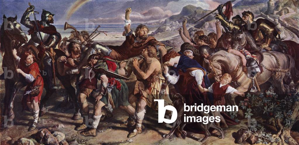 The Earls of Desmond and Ormond (colour litho)