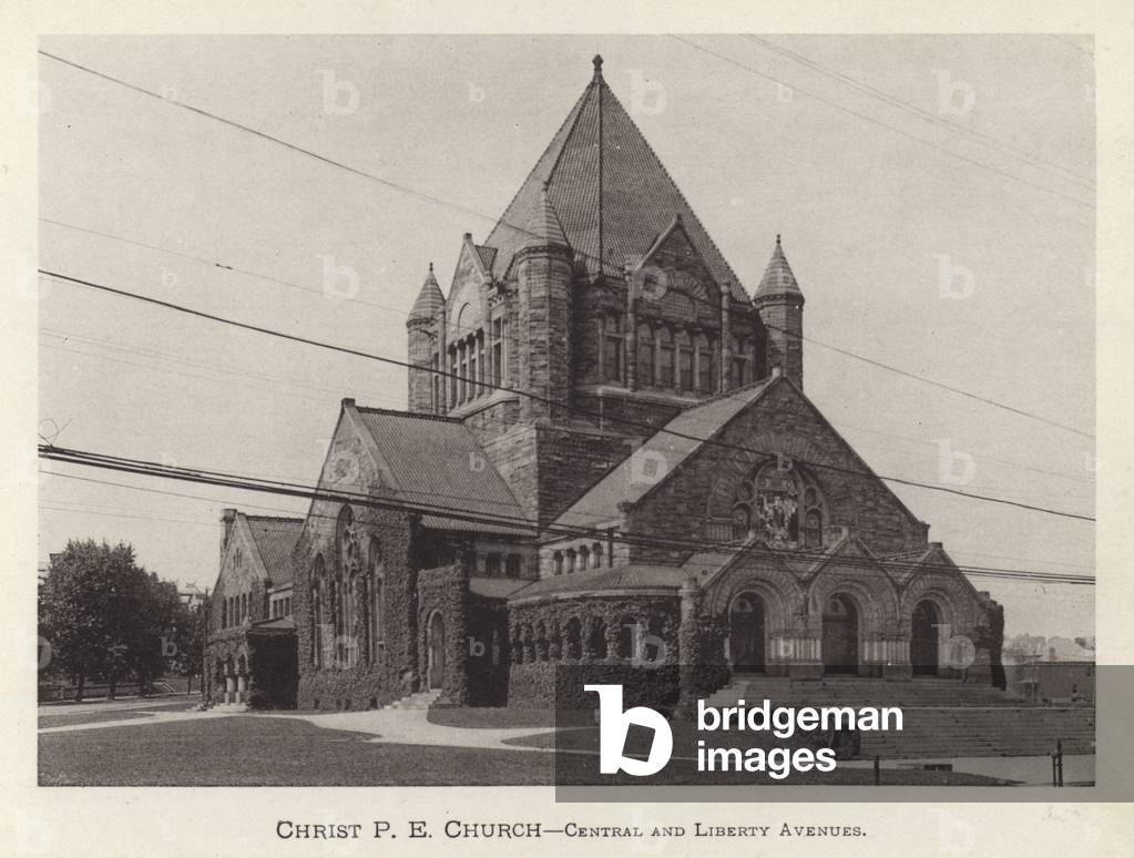 Pittsburgh: Christ P E Church, Central and Liberty Avenues (b/w photo)