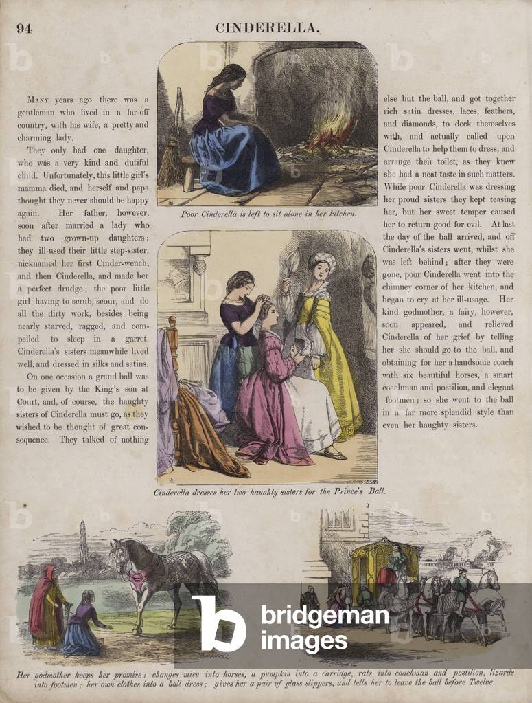 Cinderella (coloured engraving)