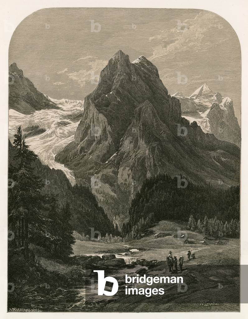 The Rosenlaui Glacier, between the Wellhorn and the Engelhorns (engraving)