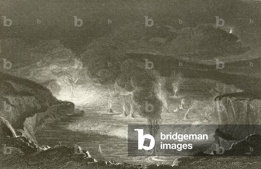 Volcano in the Sandwich Islands (engraving)