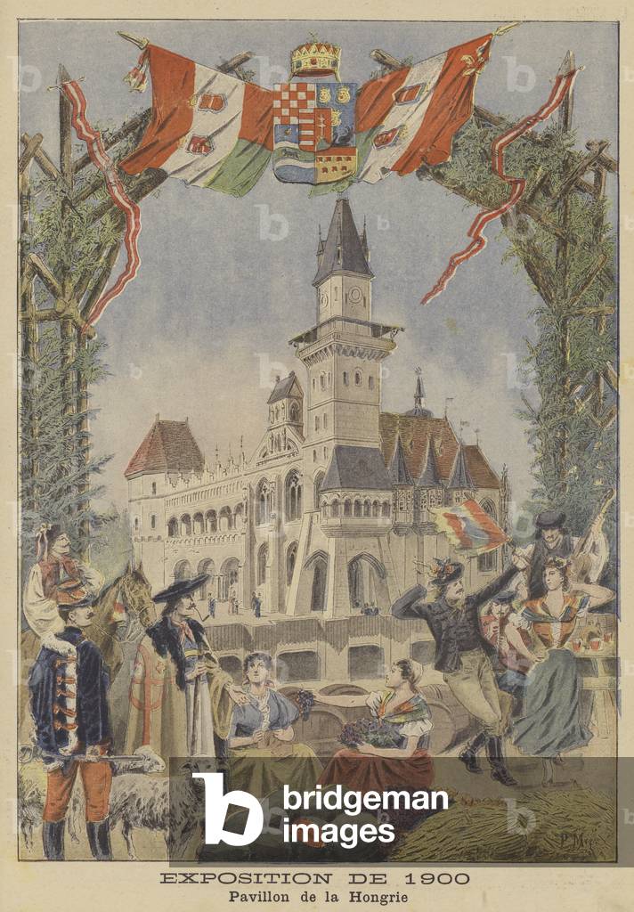 The Hungarian Pavilion at the Exposition Universelle of 1900 in Paris (colour litho)