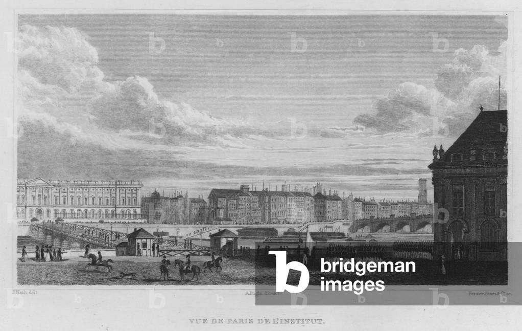 Paris, Vue De Paris De L'Institut (engraving)